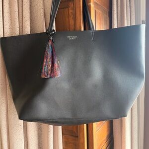 Victoria's Secret Black Tote with Colorful Tassel
